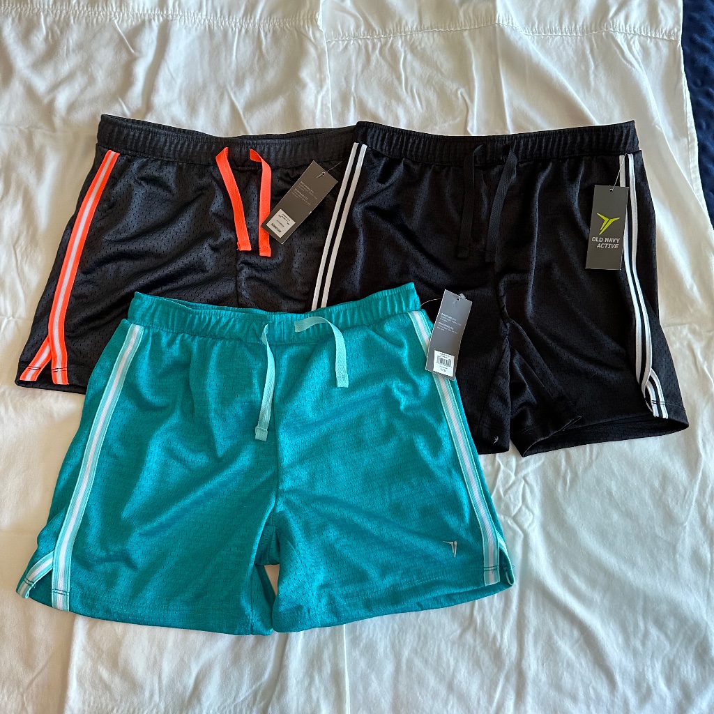 Old Navy Girls Athletic Shorts Bundle. Size Xl. New With Tag. Black, Grey, Turq